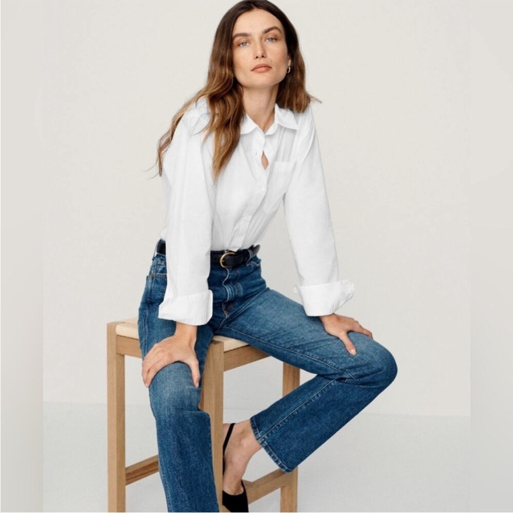 Jenni Kayne Boyfriend Button Up White Large